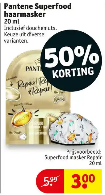 Kruidvat Pantene Superfood haarmasker 20ml aanbieding