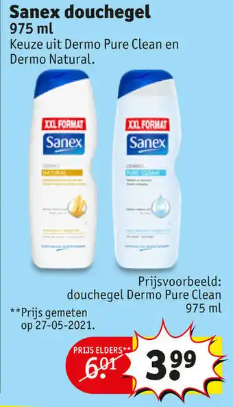 Kruidvat Sanex douchegel 975ml aanbieding