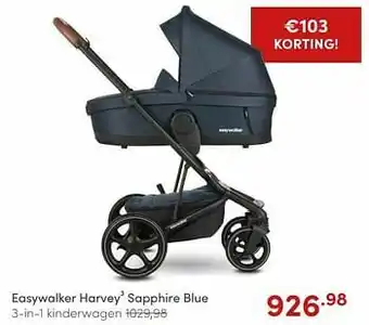 Baby & Tiener Easywalker harvey3 sapphire blue 3-in-1 kinderwagen aanbieding