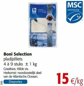 Colruyt Boni selection pladijsfilets aanbieding