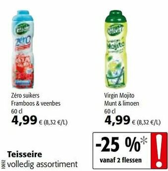 Colruyt Teisseire volledig assortiment aanbieding