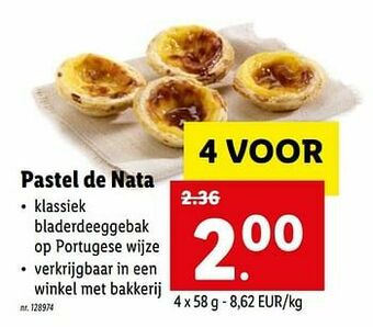 Lidl Pastel de nata aanbieding