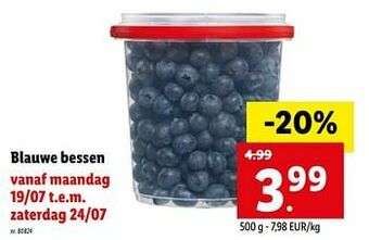 Lidl Blauwe bessen aanbieding