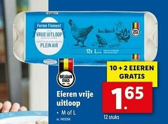 Lidl Eieren vrije uitloop aanbieding