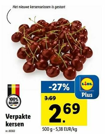 Lidl Verpakte kersen aanbieding