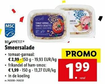 Smeersalade frikandel of ham-smos