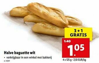 Lidl Halve baguette wit aanbieding