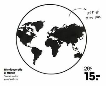 Kwantum Wanddecoratie el mundo aanbieding
