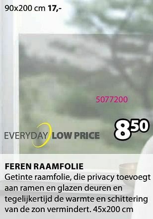 Jysk Feren raamfolie aanbieding