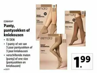 Lidl Panty, pantysokken of kniekousen aanbieding