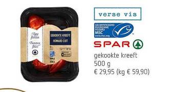 Spar Gekookte kreeft aanbieding
