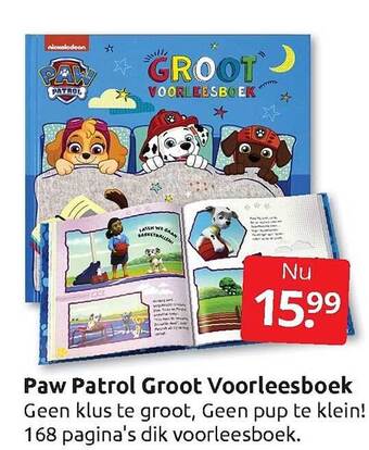 Boekenvoordeel Paw patrol groot voorleesboek aanbieding
