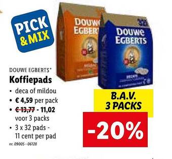 Lidl Douwe egberts koffiepads aanbieding
