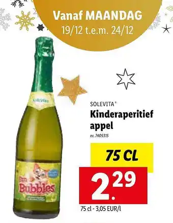 Lidl Solevita kinderaperitief appel aanbieding