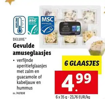 Lidl Deluxe gevulde amuseglaasjes aanbieding