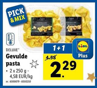 Lidl Deluxe gevulde pasta aanbieding