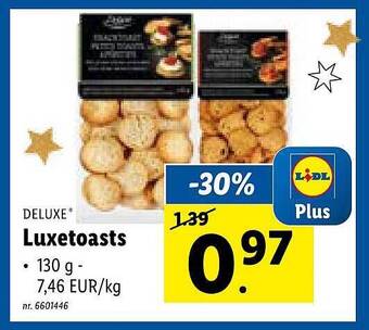 Lidl Deluxe luxetoasts aanbieding