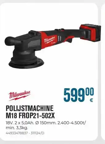 Meno Polijstmachine M18 FROP21-502X 18V. 3,3kg. 44933478837 - 311124/D aanbieding