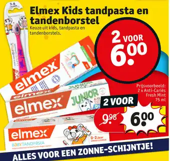 Kruidvat Elmex Kids tandpasta en tandenborstel aanbieding