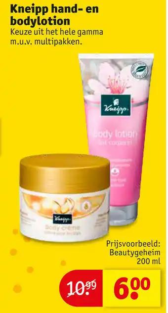 Kruidvat Kneipp hand- en bodylotion aanbieding