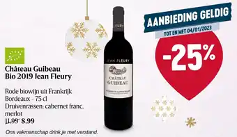 Delhaize Chateau Guibeau Bio 2019 Jean Fleury aanbieding