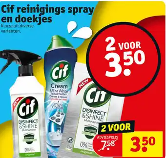 Kruidvat Cif reinigings spray en doekjes aanbieding