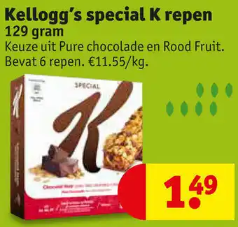Kruidvat Kellogg's special K repen 129 gram aanbieding