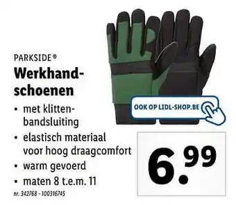 Lidl Werkhandschoenen maten 8 t.e.m 11 aanbieding