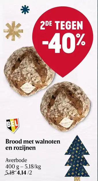 Delhaize Brood met walnoten en rozijnen aanbieding