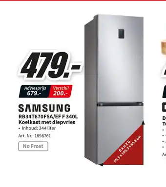 Samsung RB34T670FSA/EF F 340L Koelkast met Diepvries
