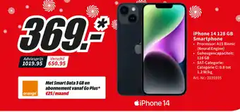 MediaMarkt iPhone 14 128GB Smartphone aanbieding