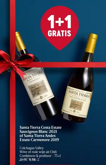 Santa Tierra Costa Estate Sauvignon Blanc 2021 of Santa Tierra Andes Estate Carmenere 2019