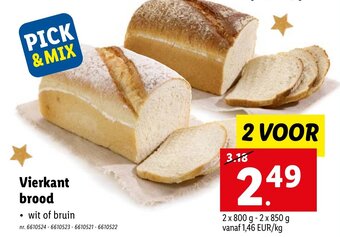 Lidl Vierkant brood aanbieding
