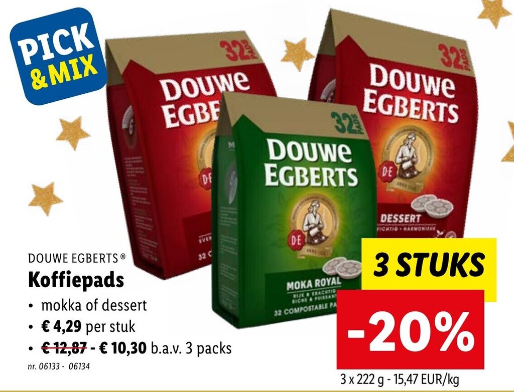 Douwe Egberts Koffiepads promotie bij Lidl