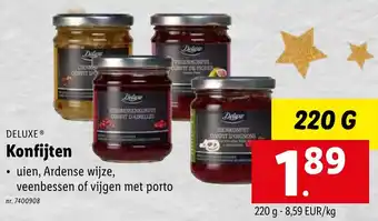 Lidl Deluxe Konfijten 220g aanbieding