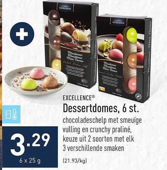 ALDI Excellence dessertdomes, 6 st aanbieding