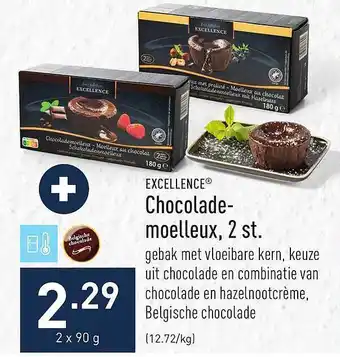 ALDI Excellence chocolademoelleux, 2st aanbieding
