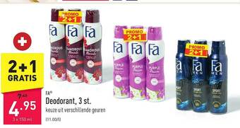 ALDI Fa deodorant, 3 st aanbieding