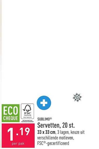 ALDI Sublimo servetten, 20 st aanbieding