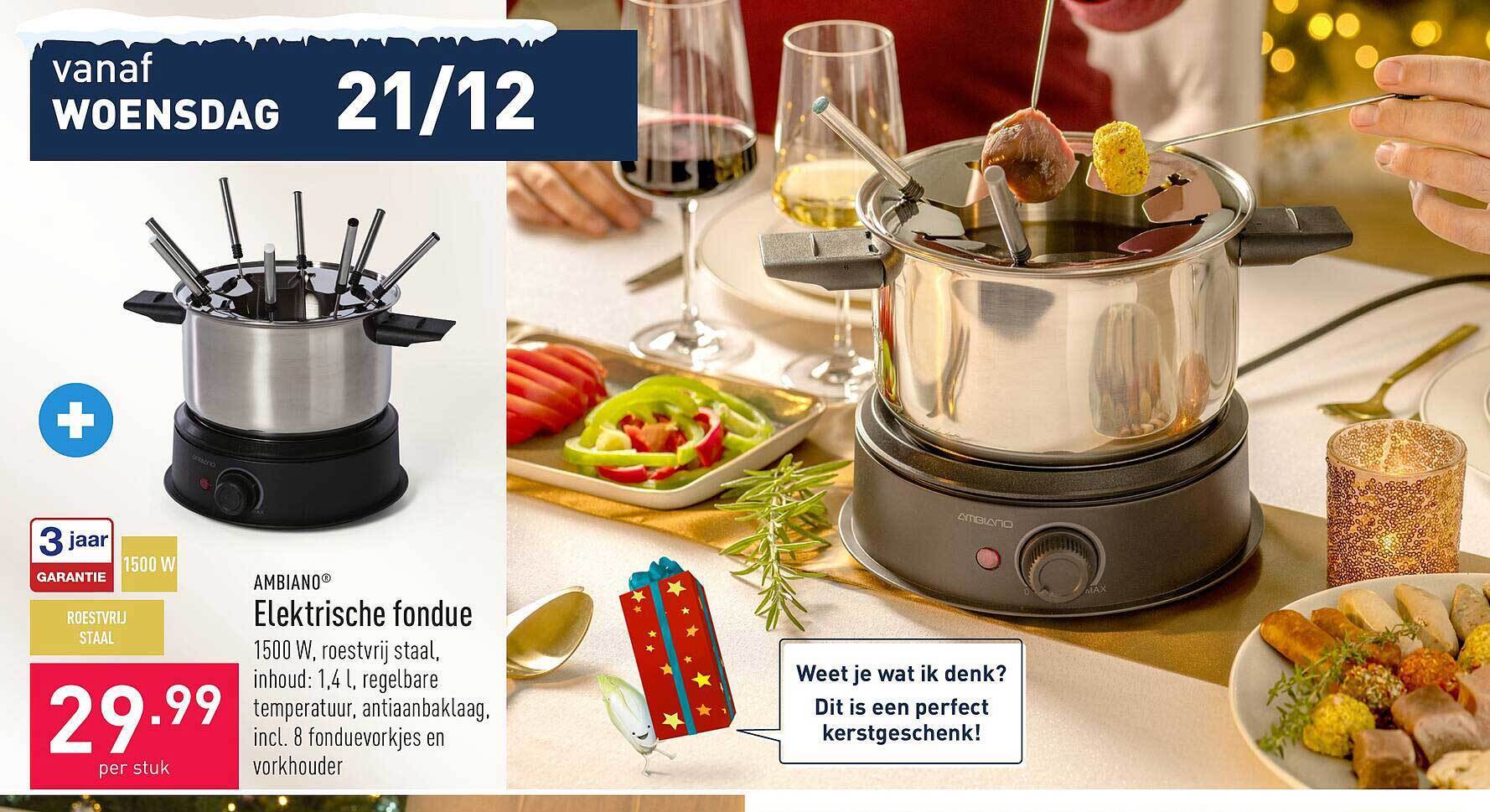 Ambiano elektrische fondue promotie bij ALDI