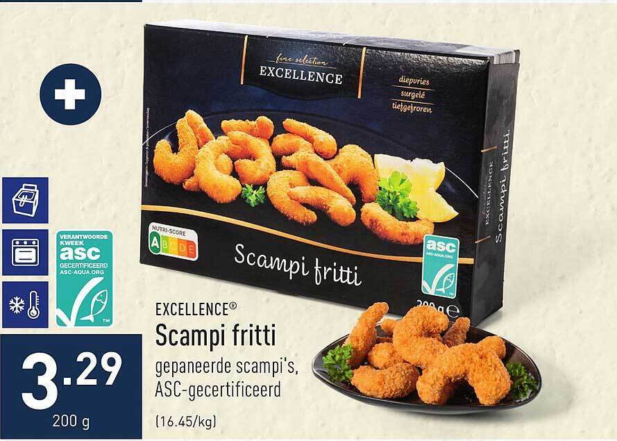 Excellence scampi fritti promotie bij ALDI