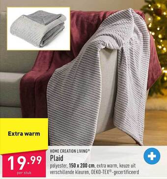 ALDI Home creation living plaid aanbieding