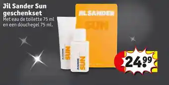 Kruidvat Jil sander sun geschenkset aanbieding