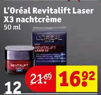 Kruidvat L'oréal revitalift laser x3 nachtcrème aanbieding