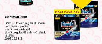 Delhaize Vaatwastabletten finish aanbieding