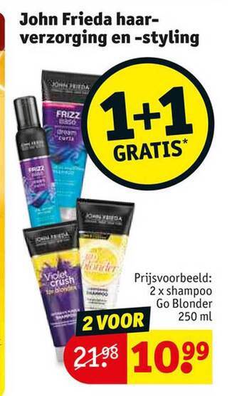 Kruidvat John frieda haarverzorging en styling aanbieding