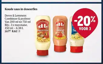 Koude saus in doseerfles devos & lemmens