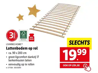 Lidl Livarno Home Lattenbodem op rol aanbieding