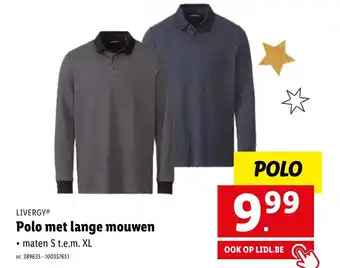 Lidl Livergy Polo met lange mouwen aanbieding