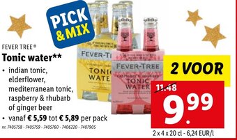 Lidl Fever Tree Tonic water aanbieding